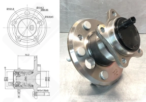 Подшипниковый ступичный узел JWB3057 радиально-упорный шариковый 49-73,8-87 мм