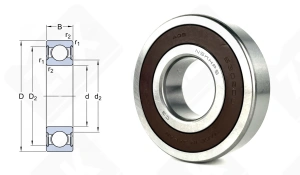 Подшипник 180306 (70) (6306DDUC3) радиальный шариковый 30-72-19 мм