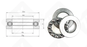 Подшипник 8103 (51103) упорный шариковый 17-30-9 мм