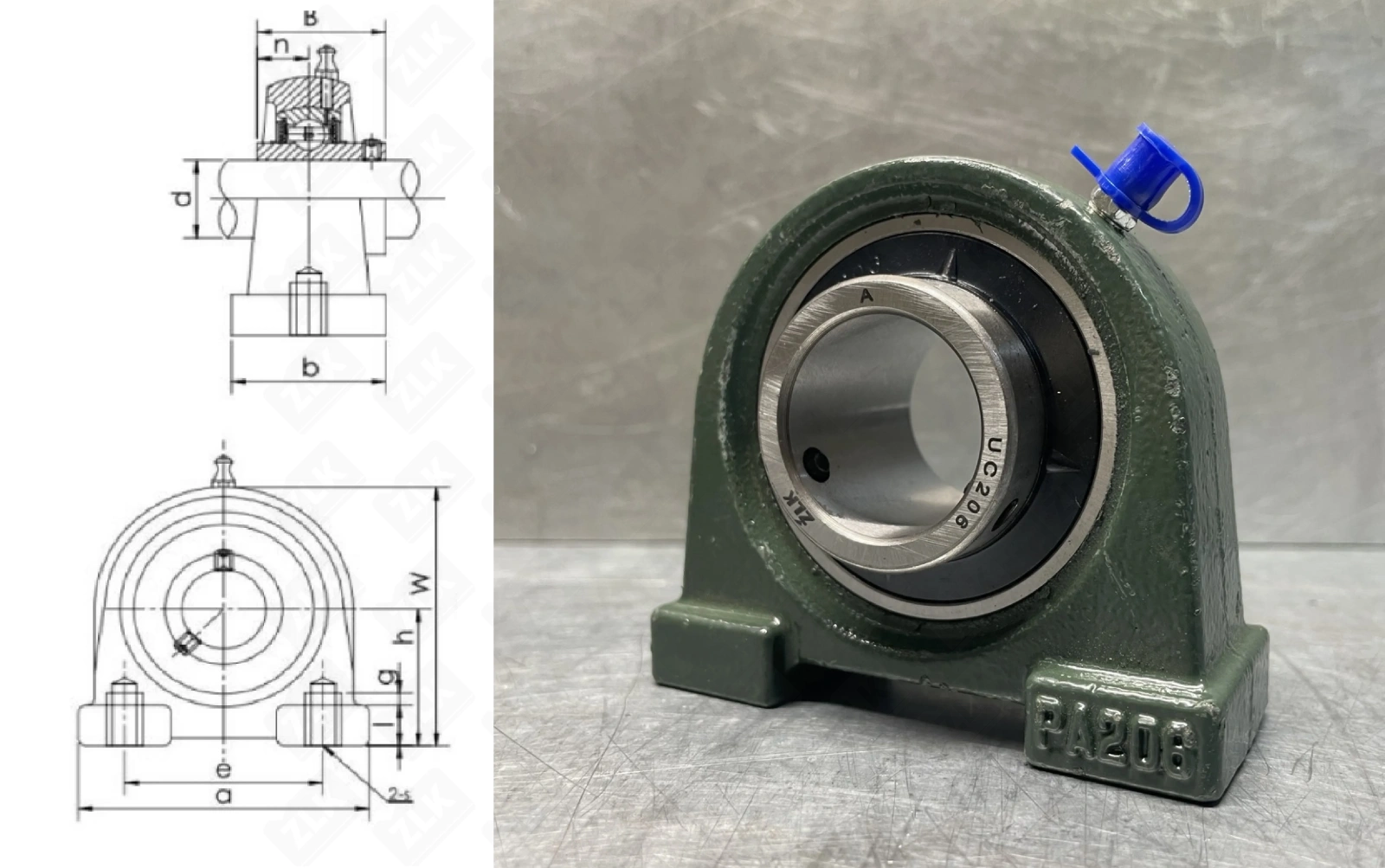 Подшипник корпусный 480206UCPA (UCPA206) 30×81×91.5 мм ZLK