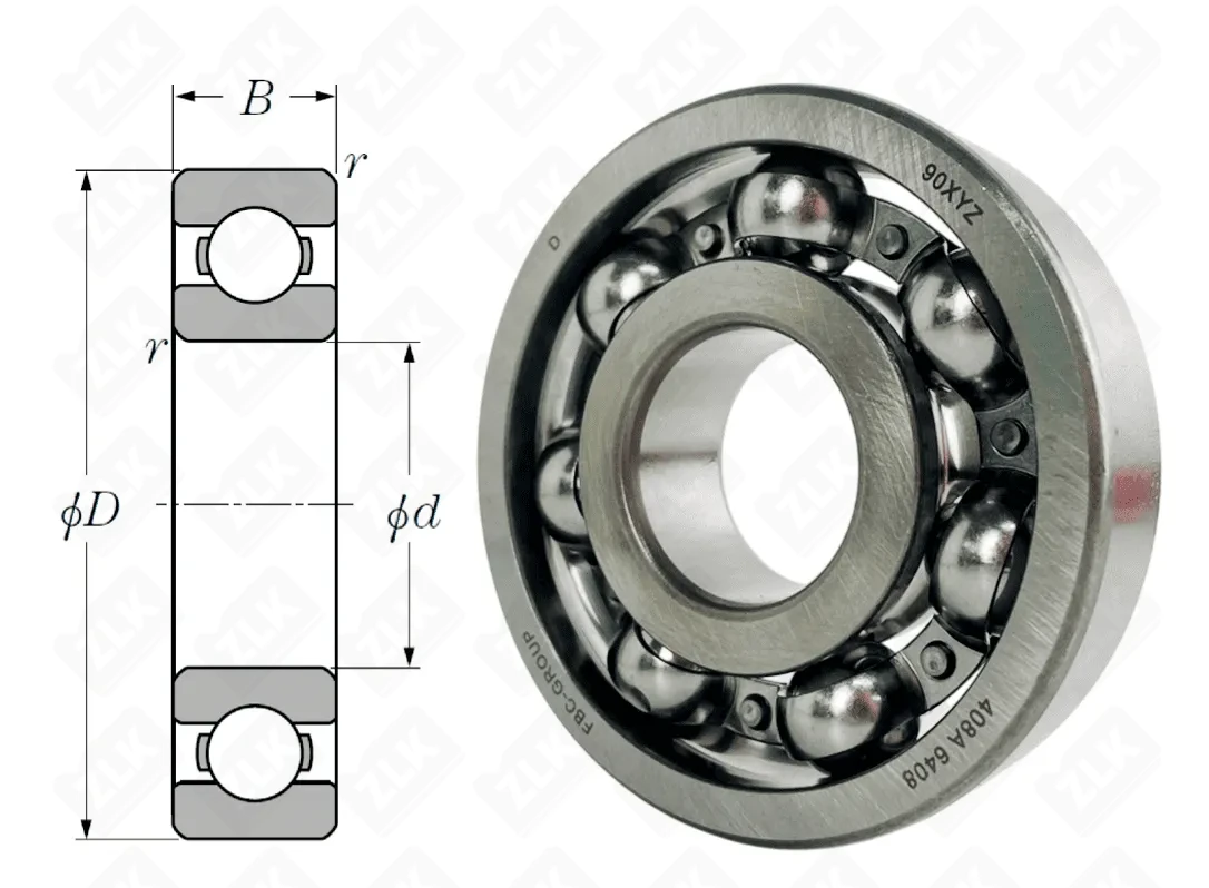 Подшипник шариковый 408 (6408) 40×110×27 мм FBC