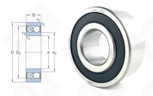 Подшипник 1607 (23072RS) радиальный шариковый самоустанавливающийся 35-80-31 мм