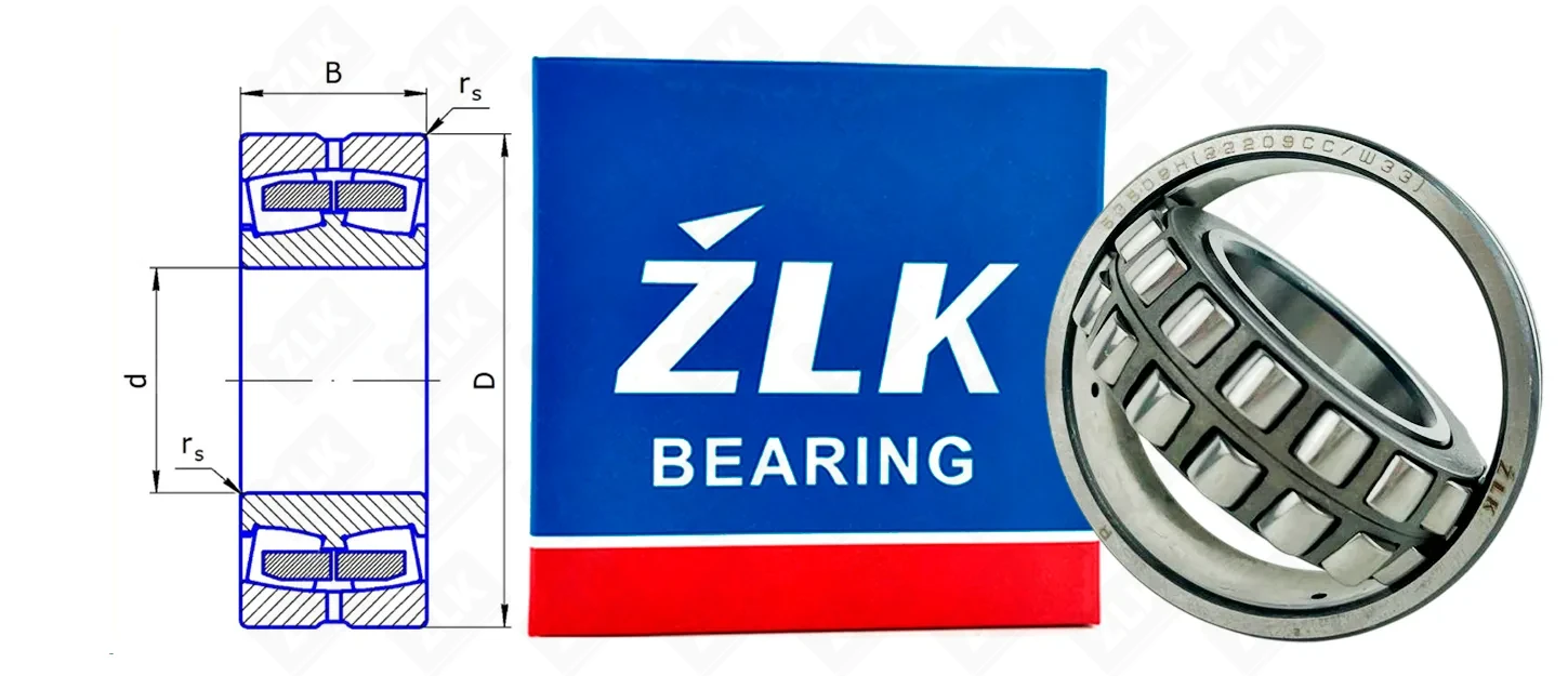 Подшипник роликовый 53509 Н (22209CCW33,22209EW33) 45×85×23 мм ZLK