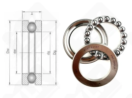 Подшипник 8107 (51107) упорный шариковый 35-52-12 мм