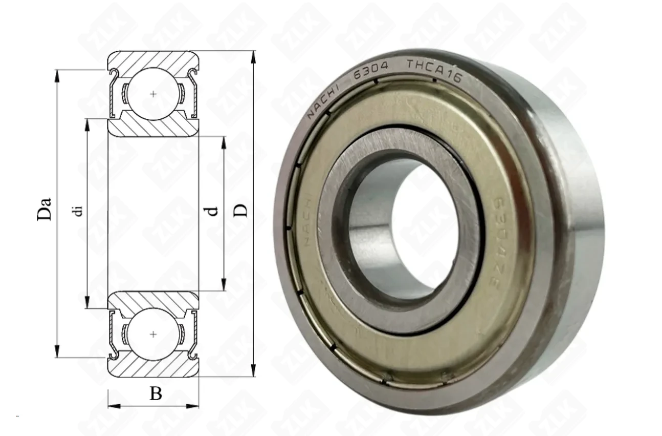 Подшипник шариковый 80304 (6304 ZZE) 20×52×15 мм NACHI
