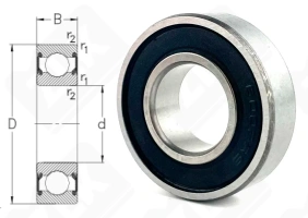 Подшипник 180102  (60022RS) радиальный шариковый 15-32-9 мм