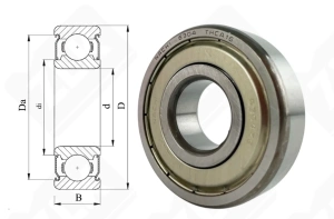 Подшипник 80304 (6304ZZE) радиальный шариковый 20-52-15 мм