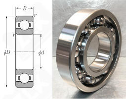 Подшипник 319 (70) (6319J20AAC3) радиальный шариковый 95-200-45 мм