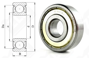 Подшипник 80303 (6303ZZ) радиальный шариковый 17-47-14 мм