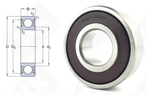 Подшипник 180203 (6203DDUCM) радиальный шариковый 17-40-12 мм