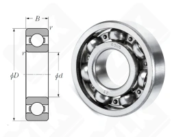 Подшипник 305 (6305) радиальный шариковый 25-62-17 мм