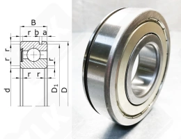 Подшипник 150200 (6200ZNR) радиальный шариковый 10-30-9 мм