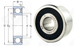 Подшипник 180500 (622002RS) радиальный шариковый 10-30-14 мм