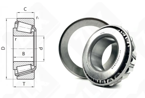 Подшипник 4T-HM804846/HM804810 радиально-упорный роликовый конический 47,625-95,25-30,162 мм