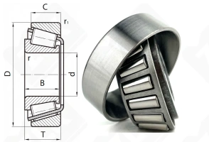 Подшипник 22/22CNU42 радиально-упорный роликовый конический 22-50-19,25 мм