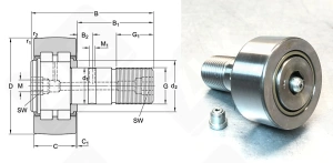 Ролик опорный PWKR40-2RS-XL