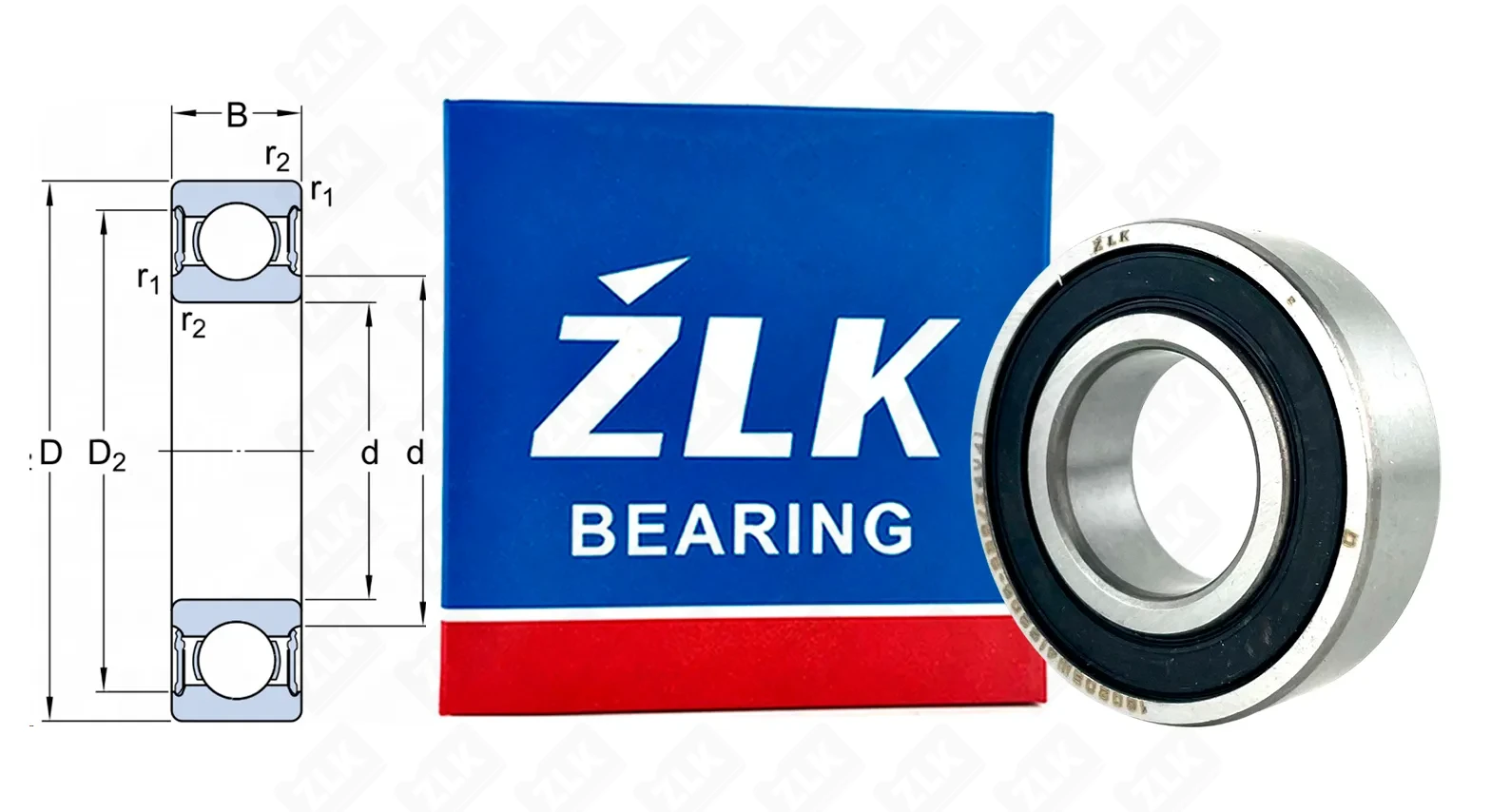 Подшипник шариковый 180205 Ш4 (6205-2RS) 25×52×15 мм ZLK
