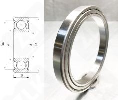 Подшипник 1000814 (61814ZZ,6814ZZ) радиальный шариковый 70-90-10 мм