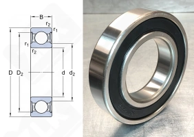 Подшипник 180217 (62172RS) радиальный шариковый 85-150-28 мм