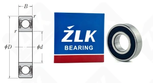 Подшипник 1000900 2RS (619002RS,69002RS) радиальный шариковый 10-22-6 мм