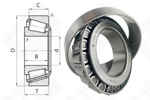 Подшипник 7514 (32214) радиально-упорный роликовый конический 70-125-33,25 мм
