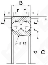 Подшипник шариковый 111209 (1209K) 45×85×19 мм Neutral