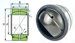 Подшипник GEZ76ES 2RS шарнирный 76-120-66 мм