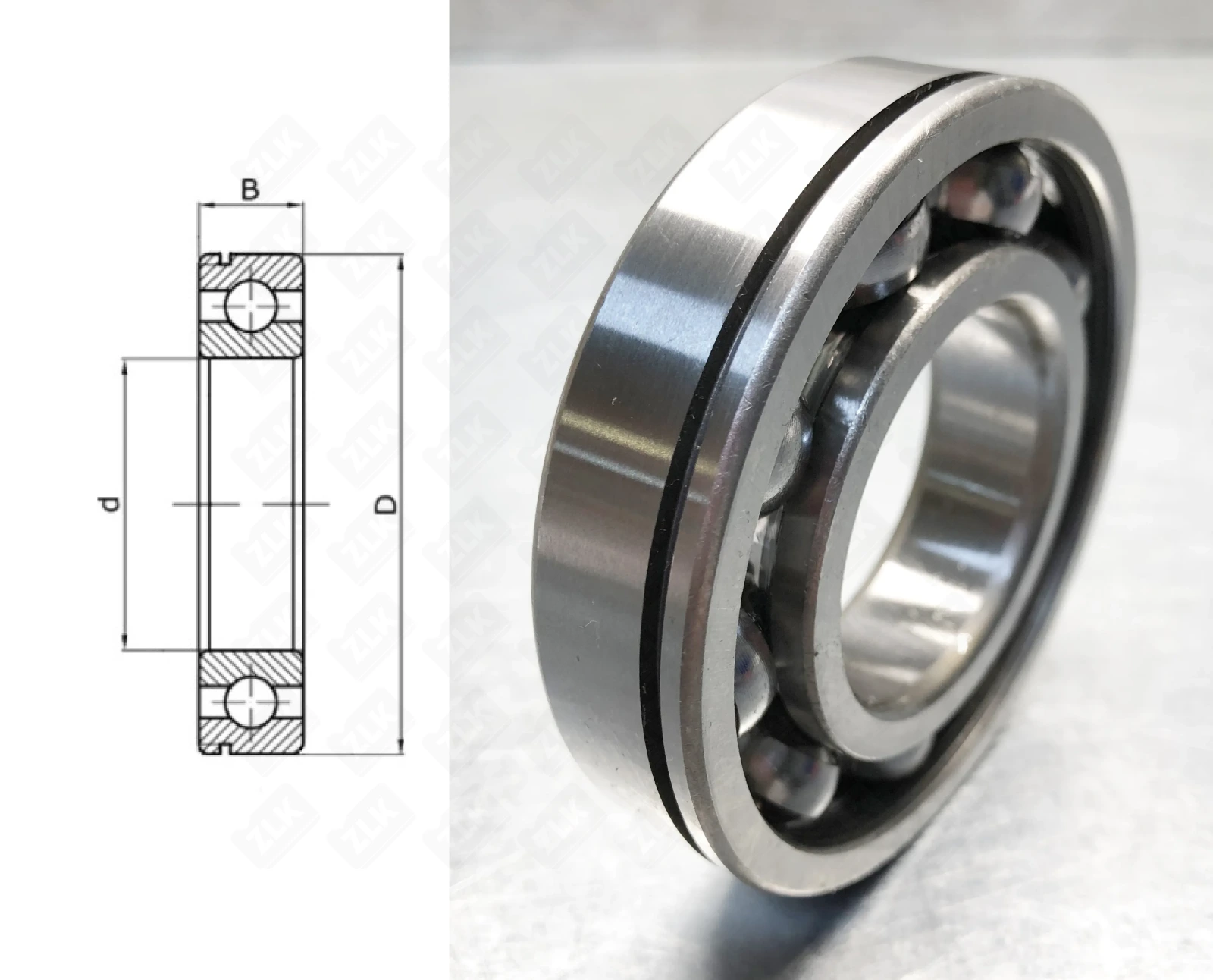 Подшипник шариковый 50412 (6412NR) 60×150×35 мм SKF оригинал