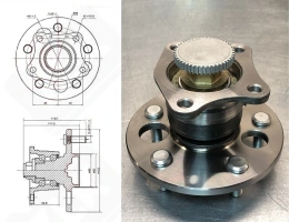 Подшипниковый ступичный узел 42410-33010T радиально-упорный шариковый 60-72-52,8/112,7 мм
