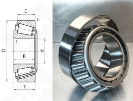 Подшипник 37425/37625 радиально-упорный роликовый конический 107,95-158,75-23,02 мм