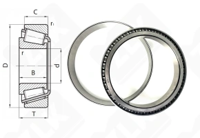 Подшипник LM236749/LM236710 радиально-упорный роликовый конический 184,15-234,95-34 мм