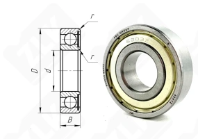 Подшипник 60203 (6203Z) радиальный шариковый 17-40-12 мм