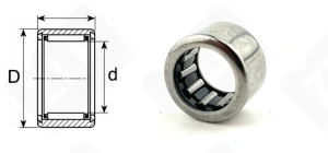 Подшипник HK0809 радиальный игольчатый 8-12-9  мм