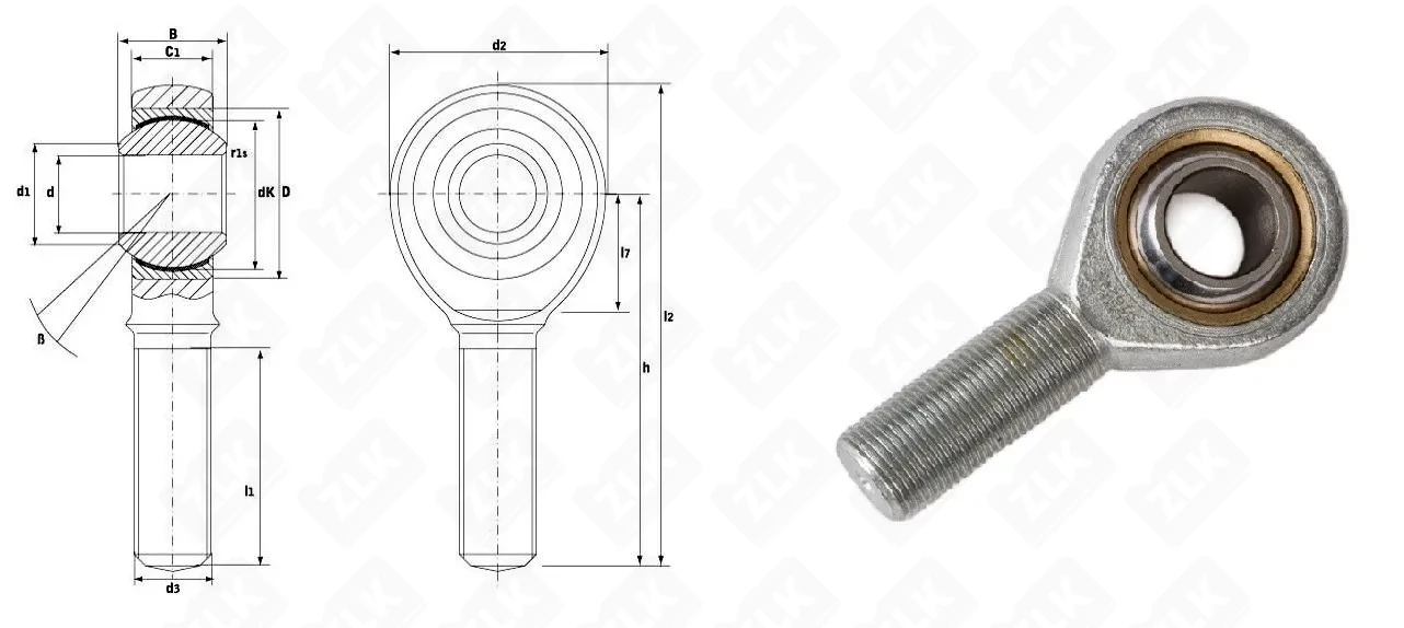 Подшипник шарнирный (TSML20) 20×40×25 мм ISB
