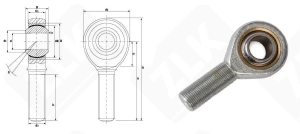 Шарнирный наконечник TSM50 (JAM50,POS50,GAKR50PB,SA50TK,GAS50) 50-80-20 мм
