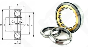 Подшипник 176208 Л (QJ208M) радиально-упорный шариковый 40-80-18 мм