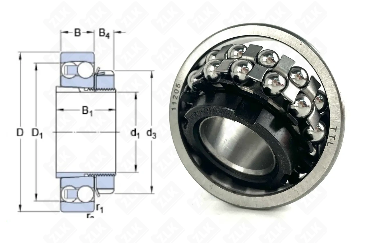 Подшипник шариковый 11205 (1206K+H206) 25×62×27 мм TTL