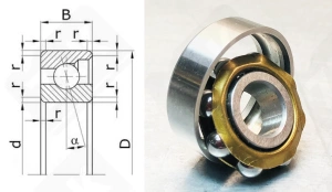 Подшипник 6100Л (7000CDМ) радиально-упорный шариковый 10-26-8 мм