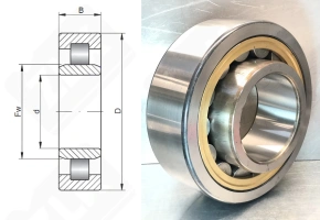 Подшипник 32622 Л (NU2322M) радиальный роликовый 110-240-80 мм