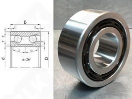 Подшипник 3056211 (52112RS,32112RS) радиально-упорный шариковый 55-100-33.3 мм