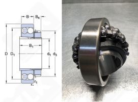 Подшипник 11207 (1208K+H208) радиальный шариковый самоустанавливающийся 35-80-18/31 мм