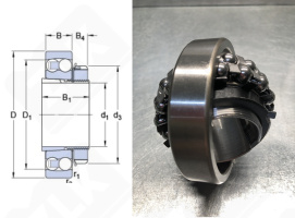 Подшипник 11207 (1208K+H208) радиальный шариковый самоустанавливающийся 35-80-18/31 мм