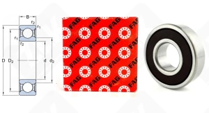 Подшипник 180204 (6204C2HRS) радиальный шариковый 20-47-14 мм