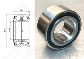 Подшипник AU09077LXLL588 радиально-упорный шариковый 43-79-38/41 мм