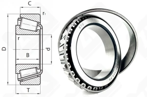 Подшипник  L507949/L507910 радиально-упорный роликовый конический 57,15-87,313-18,258 мм