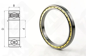 Подшипник 1000821Л (61821MA,6821) радиальный шариковый 105-130-13 мм
