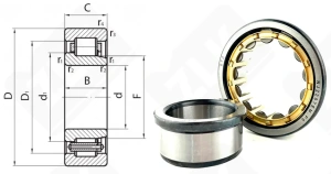 Подшипник 42507 Л (NJ2207EM) радиальный роликовый 35-72-23 мм