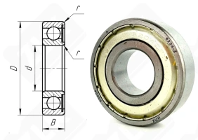 Подшипник 60204 (6204Z) радиальный шариковый 20-47-14 мм
