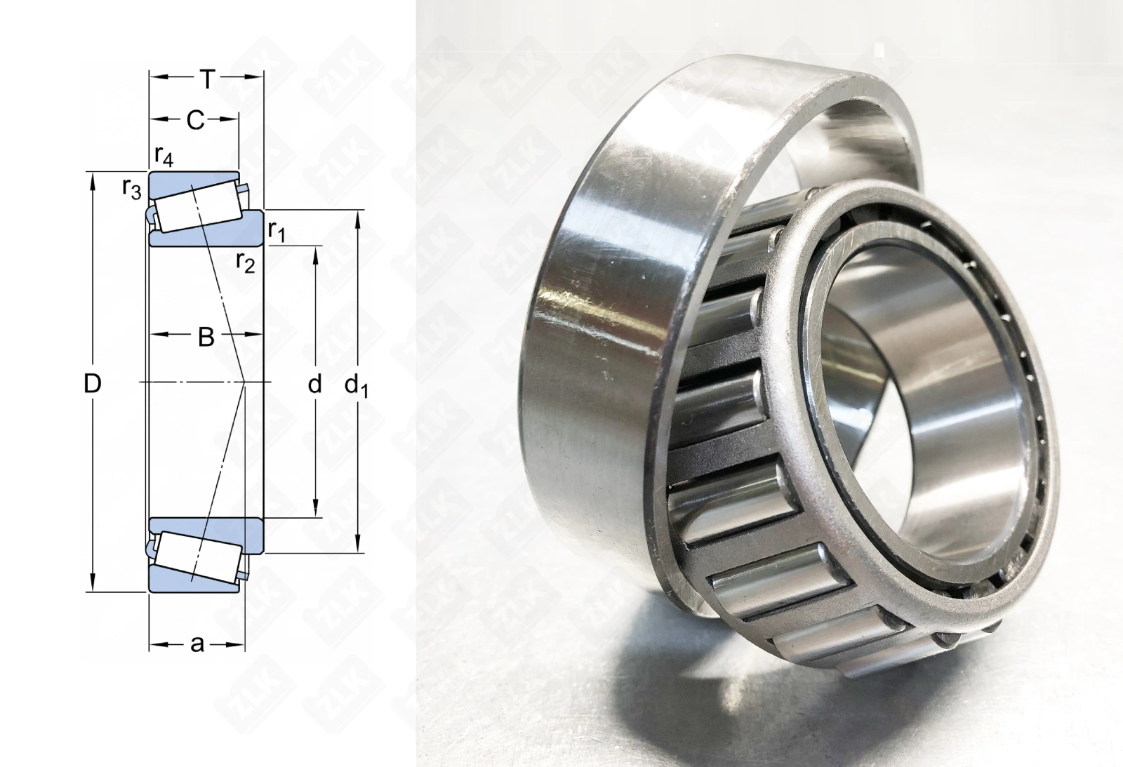 Подшипник роликовый 25590/25520  (25590/25520) 45.618×82.931×23.812 мм Timken оригинал