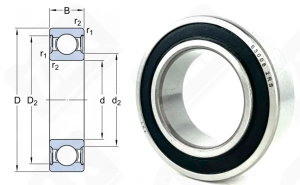 Подшипник 63008 2RS радиальный шариковый 40-68-21 мм